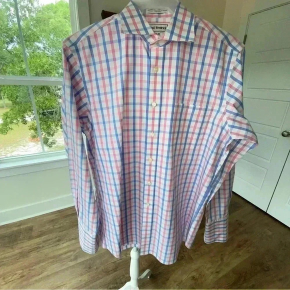 Paul Fredrick Dress Shirt Size 15 1/2 - 35 NWOT Cuff Link Sleeves Very Preppy - Picture 5 of 12